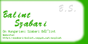 balint szabari business card